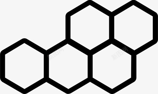 苯并吡喃蜂窝六角形图标图标