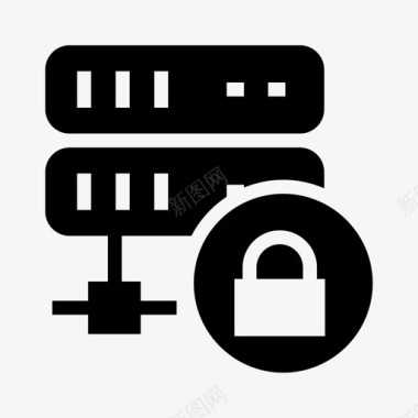 服务器锁保护安全图标图标