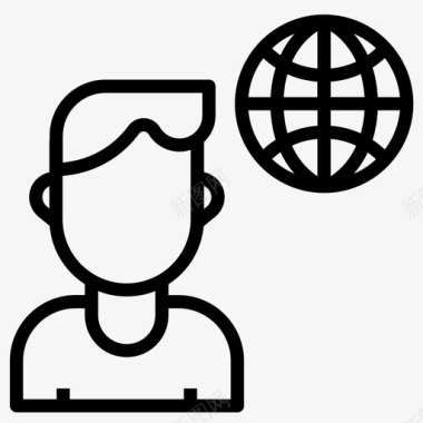全球业务全球男性图标图标