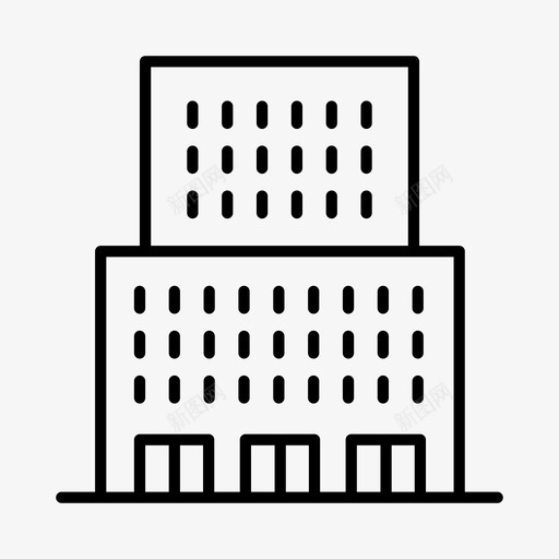 办公室公寓建筑图标svg_新图网 https://ixintu.com 公寓 办公室 城市 城镇 建筑
