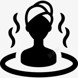 水疗中心洗澡在水疗中心放松图标高清图片