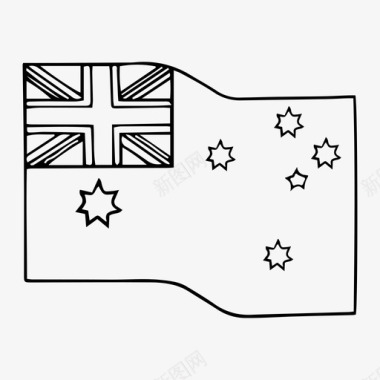 澳大利亚国旗国家素描图标图标