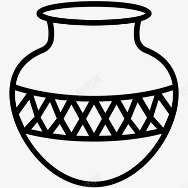 传统壶巴基斯坦陶器巴基斯坦文化和地标概述图标图标