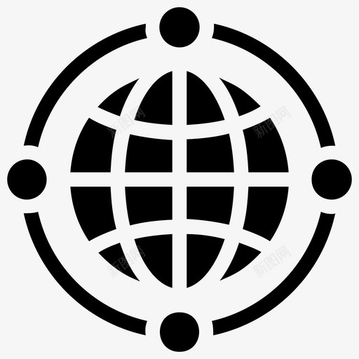 全球网络网络空间全球连接图标svg_新图网 https://ixintu.com 互联网 全球网络 全球连接 数据管理字形图标 网络空间
