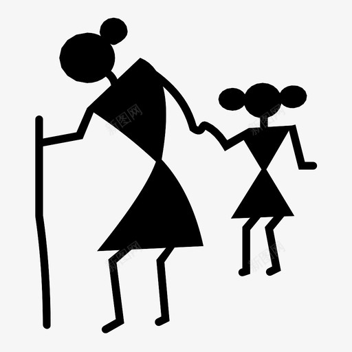 奶奶和孩子图标svg_新图网 https://ixintu.com 奶奶和孩子