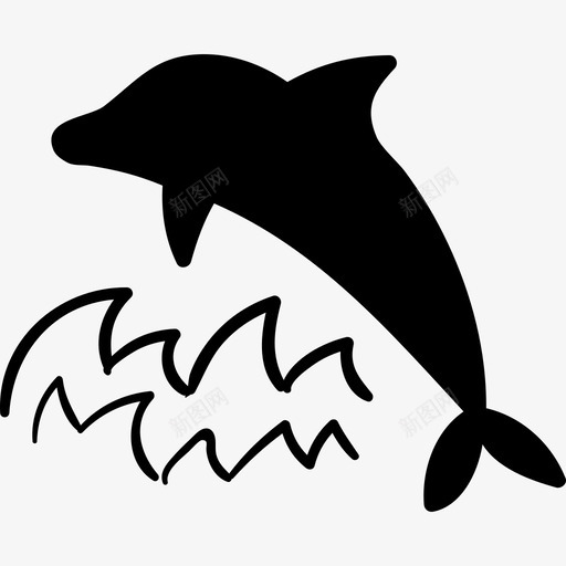 海豚动物夏季手工制作图标svg_新图网 https://ixintu.com 动物 夏季手工制作 海豚