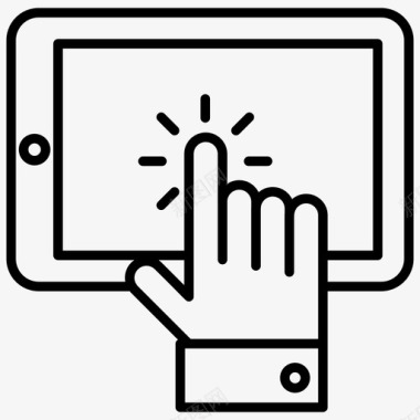 互动手指触摸屏幕互动屏幕图标图标