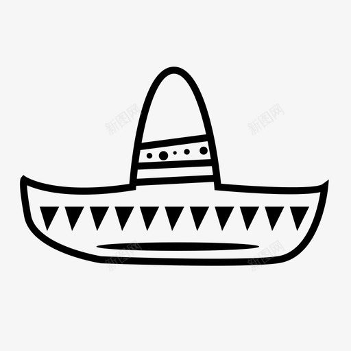 罩衫牛仔文化图标svg_新图网 https://ixintu.com 墨西哥 墨西哥风格 帽子 文化 牛仔 罩衫