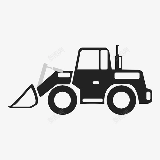 挖掘机汽车驱动图标svg_新图网 https://ixintu.com 卡车 挖掘机 汽车 车辆 运输 驱动