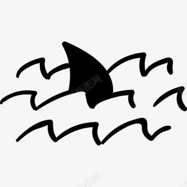 鲨鱼动物夏季手工制作图标图标