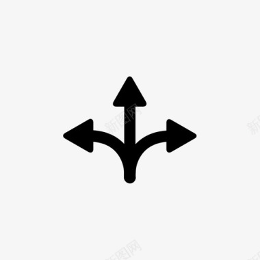 三个方向箭头交通图标图标