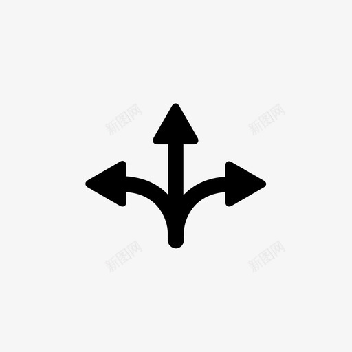 三个方向箭头交通图标svg_新图网 https://ixintu.com 三个方向 交通 交通信号 箭头