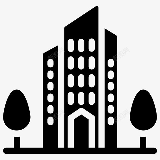 商业街大厦总部图标svg_新图网 https://ixintu.com 创业和新的商业标志符号 商业街 大厦 总部 摩天大楼 现代大厦