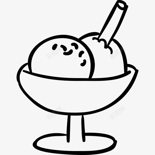 冰淇淋食品夏季手工制作图标svg_新图网 https://ixintu.com 冰淇淋 夏季手工制作 食品
