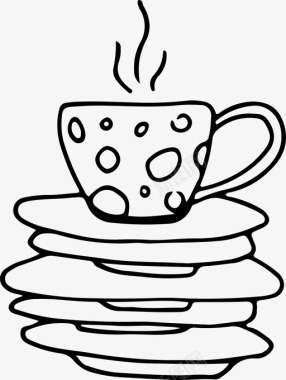 茶杯盘子热饮图标图标