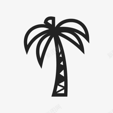 棕榈树岛休息图标图标
