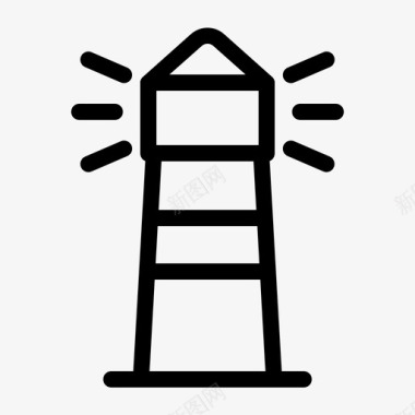 灯塔建筑物方位图标图标