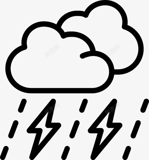 雷雨云预报图标svg_新图网 https://ixintu.com 云 天气 美丽的天气第一卷概述 雨 雷雨 预报
