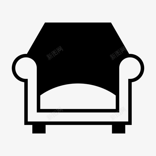 沙发扶手椅装饰图标svg_新图网 https://ixintu.com 半沙发 家具 座椅 扶手椅 沙发 装饰