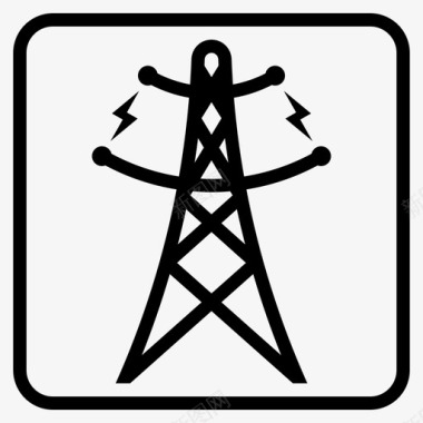 电力供应工业电杆图标图标