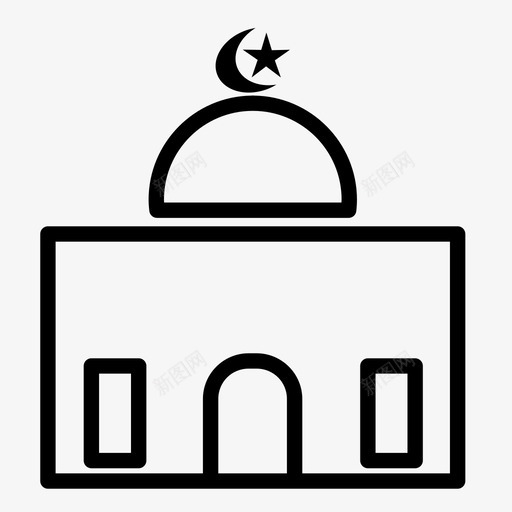清真寺建筑穆斯林图标svg_新图网 https://ixintu.com 宗教 建筑 清真寺 祈祷 穆斯林