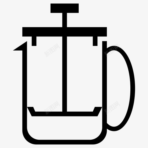 法式压榨机咖啡机图标svg_新图网 https://ixintu.com 咖啡机 法式压榨机