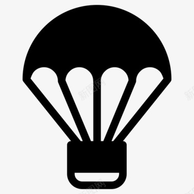 降落伞空气气球图标图标