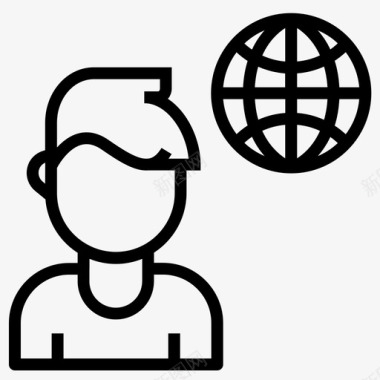 全球业务全球男性图标图标