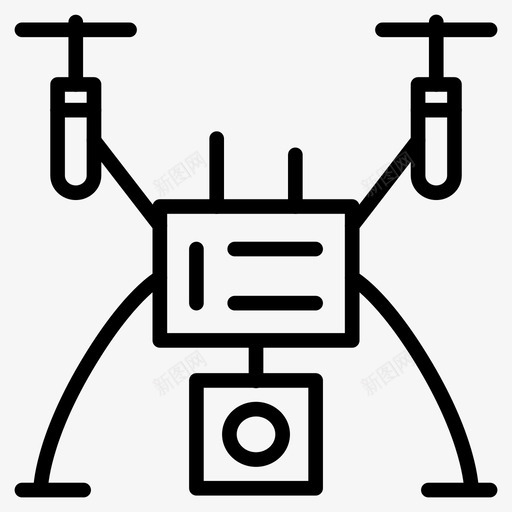 螺旋桨直升机无人机图标svg_新图网 https://ixintu.com 扫描 技术 无人机 直升机 螺旋桨