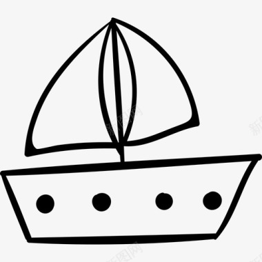 帆船运输夏季手工制作图标图标