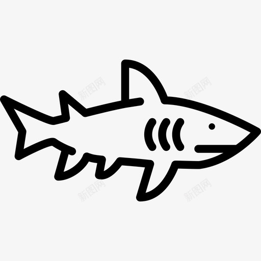 鲨鱼朝右动物在海里图标svg_新图网 https://ixintu.com 动物 在海里 鲨鱼朝右