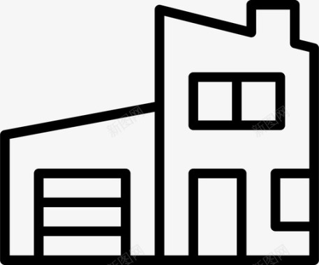 住宅家庭车库图标图标