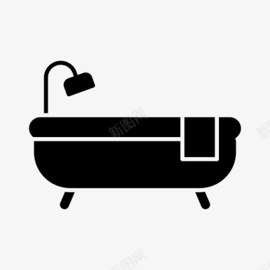浴室浴缸家具图标图标