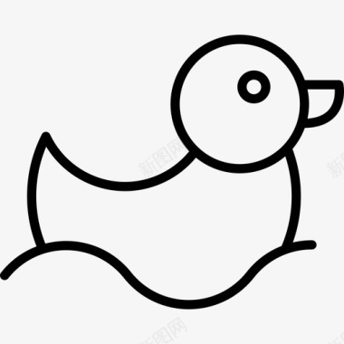 橡胶鸭子动物幼稚图标图标