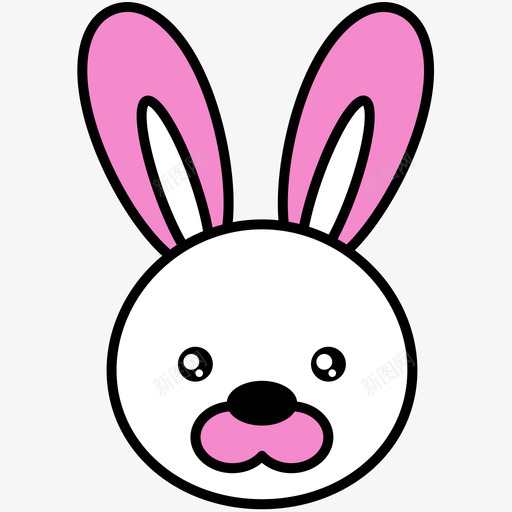 rabbitsvg_新图网 https://ixintu.com rabbit 填充 多色 可爱 圆润