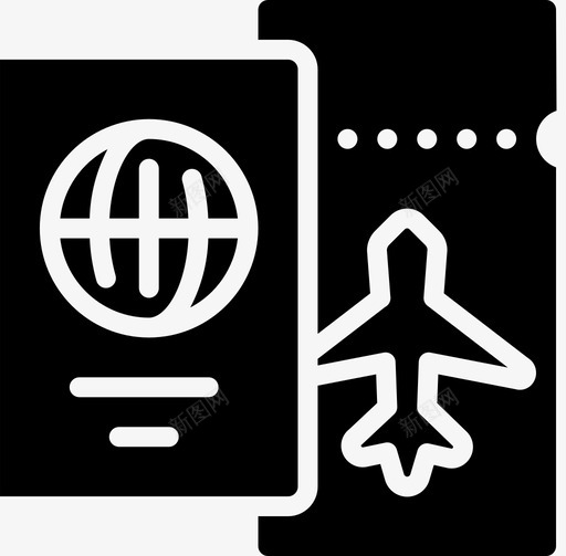 护照票旅行飞机票图标svg_新图网 https://ixintu.com 护照票 旅游 旅行 旅行2固体 飞机票