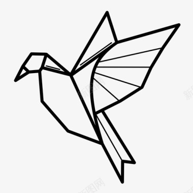 折纸抽象鸟日本图标图标