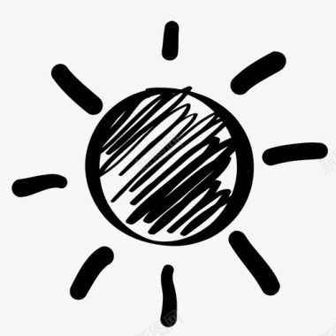太阳素描阳光天气图标图标