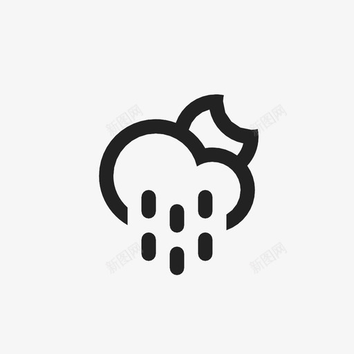 云预报下雨图标svg_新图网 https://ixintu.com 下雨 云 天气 预报