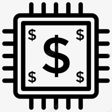 数字货币加密货币美元采矿图标图标