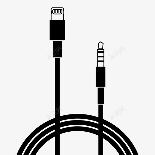 闪电到耳机音频插孔图标svg_新图网 https://ixintu.com 插孔 电缆 闪电到耳机 音频