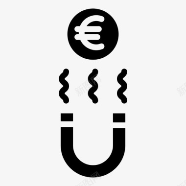 磁铁货币欧元图标图标