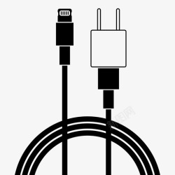 iphone墙闪电对墙苹果充电器图标高清图片