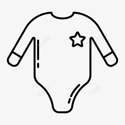婴儿衣服长连体衣t恤图标svg_新图网 https://ixintu.com t恤 婴儿工具轮廓 婴儿衣服长 连体衣
