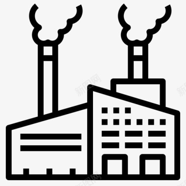 工厂建筑物污染图标图标