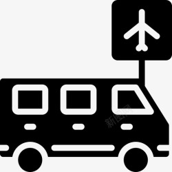 穿梭机场班车机场接送旅程班车图标高清图片