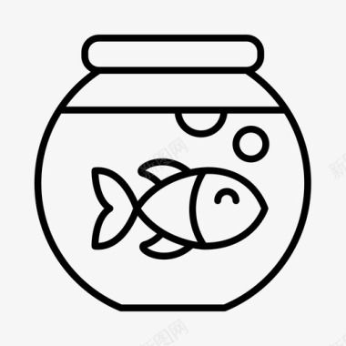 鱼缸水族馆钓鱼图标图标