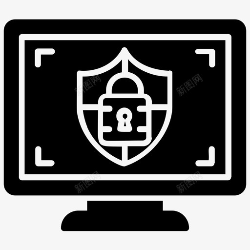 网络安全计算机保护互联网安全图标svg_新图网 https://ixintu.com 互联网安全 搜索引擎优化字形图标 网络安全 计算机保护