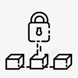 安全ico区块链去中心化数字图标高清图片