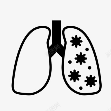 肺身体部分癌症图标图标
